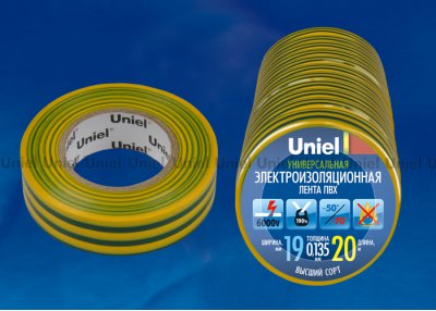 Изоляционная лента Uniel UIT-135P 20/19/10 YGR