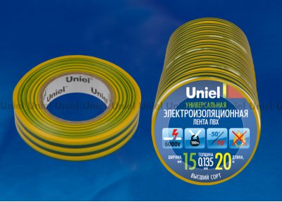 Изоляционная лента Uniel UIT-135P 20/15/10 YGR