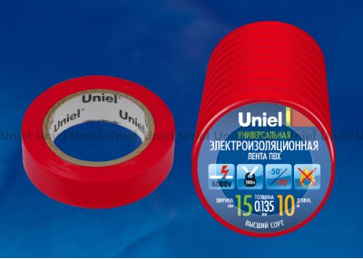 Изоляционная лента Uniel UIT-135P 10/15/10 RED