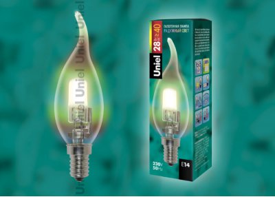Лампа галогенная Uniel HCL-28/RB/E14 flame