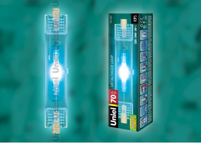 Лампа Uniel MH-DE-70/BLUE/R7s