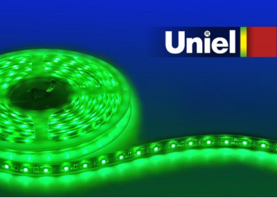 Светодиодная гибкая герметичная лента Uniel ULS-5050-30LED/m-10mm-IP65-DC12V-7,2W/m-5M-GREEN