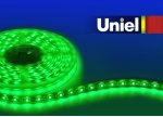 Светодиодная гибкая герметичная лента Uniel ULS-5050-30LED/m-10mm-IP65-DC12V-7,2W/m-5M-GREEN