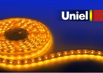 Лента светодиодная герметичная Uniel ULS-5050-30LED/m-10mm-IP65-DC12V-7,2W/m-5M-YELLOW