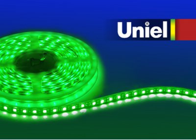 Гибкая светодиодная лента Uniel ULS-5050-60LED/m-10mm-IP33-DC12V-14,4W/m-5M-GREEN