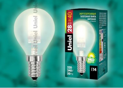 Лампа галогенная Uniel HCL-28/FR/E14 globe