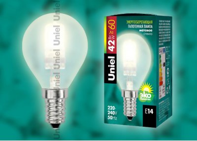 Лампа галогенная Uniel HCL-42/FR/E14 globe