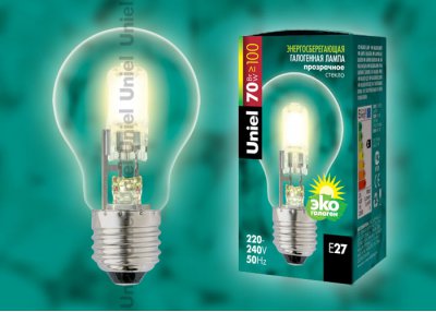 Лампа галогенная Uniel HCL-70/CL/E27 pear