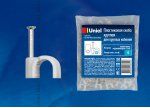 Пластиковая скоба Uniel UCC-R04 White 100 POLYBAG