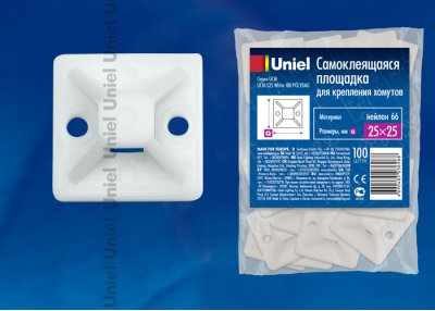 Самоклеящаяся площадка Uniel UCM-S25 White 100 POLYBAG