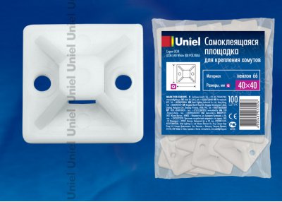 Самоклеящаяся площадка Uniel UCM-S40 White 100 POLYBAG Самоклеящаяся площадка Uniel UCM-S40 White 100 POLYBAG