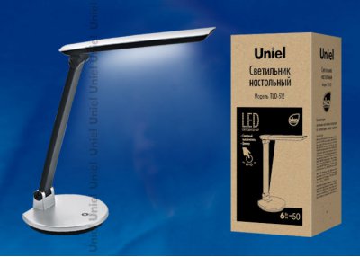 Лампа настольная Uniel TLD-512 Silver/LED/550Lm/4500K/Dimer