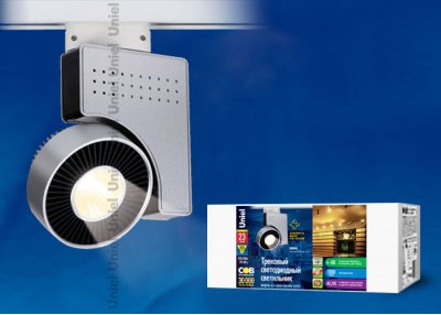 Светильник светодиодный трековый Uniel ULB-M03A-33W/WW SILVER