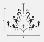 Подвесной светильник Masiero OTTOCENTO VE 904 41+10