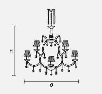 Подвесной светильник Masiero OTTOCENTO VE 932 8+4+1 Подвесной светильник Masiero OTTOCENTO VE 932 8+4+1