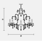 Подвесной светильник Masiero OTTOCENTO VE 934 12+1