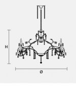 Подвесной светильник Masiero OTTOCENTO VE 948 12+6