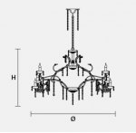 Подвесной светильник Masiero OTTOCENTO VE 950 12+6