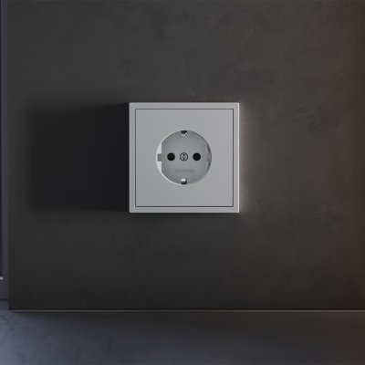 Накладка для розетки с заземлением и защитными шторками, S70 (серый)