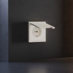 Накладка для розетки с заземлением, защитными шторками и крышкой, S70 (хлопок)