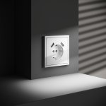 Накладка для розетки с заземлением и защитными шторками, с USB A+A, S70 (белый глянцевый)