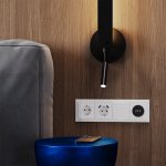 Накладка для розетки с заземлением и защитными шторками, с USB A+A, S70 (белый матовый)