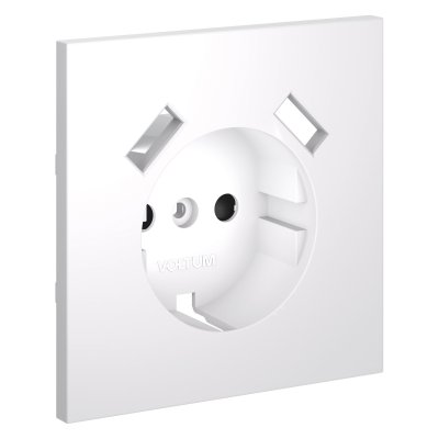 Накладка для розетки с заземлением и защитными шторками, с USB A+A, S70 (белый матовый)