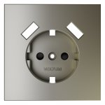 Накладка для розетки с заземлением и защитными шторками, с USB A+A, S70 (шелк)