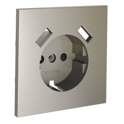 Накладка для розетки с заземлением и защитными шторками, с USB A+A, S70 (шелк)