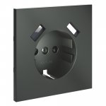 Накладка для розетки с заземлением и защитными шторками, с USB A+A, S70 (титан)