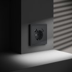Накладка для розетки с заземлением и защитными шторками, с USB A+A, S70 (графит)