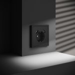 Накладка для розетки с заземлением и защитными шторками, с USB A+A, S70 (черный матовый)