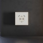 Накладка для розетки с заземлением и защитными шторками, с USB A+A, S70 (хлопок)