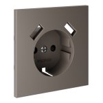 Накладка для розетки с заземлением и защитными шторками, с USB A+A, S70 (капучино)