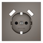 Накладка для розетки с заземлением и защитными шторками, с USB A+A, S70 (капучино)