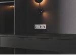 Накладка для розетки с заземлением и защитными шторками, с USB A+A, S70 (серый)