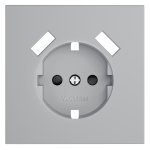 Накладка для розетки с заземлением и защитными шторками, с USB A+A, S70 (серый)