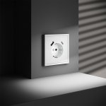 Накладка для розетки с заземлением и защитными шторками, с USB A+C, S70 (белый матовый)
