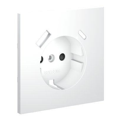Накладка для розетки с заземлением и защитными шторками, с USB A+C, S70 (белый матовый)