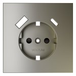 Накладка для розетки с заземлением и защитными шторками, с USB A+C, S70 (шелк)
