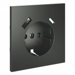 Накладка для розетки с заземлением и защитными шторками, с USB A+C, S70 (титан)