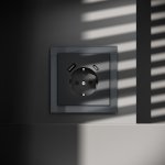 Накладка для розетки с заземлением и защитными шторками, с USB A+C, S70 (графит)