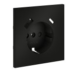 Накладка для розетки с заземлением и защитными шторками, с USB A+C, S70 (черный матовый)