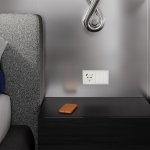 Накладка для розетки с заземлением и защитными шторками, с USB A+C, S70 (хлопок)