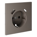 Накладка для розетки с заземлением и защитными шторками, с USB A+C, S70 (капучино)