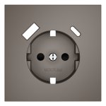 Накладка для розетки с заземлением и защитными шторками, с USB A+C, S70 (капучино)