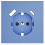 Накладка для розетки с заземлением и защитными шторками, с USB A+C, S70 (деним)