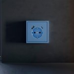 Накладка для розетки с заземлением и защитными шторками, с USB A+C, S70 (деним)