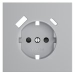 Накладка для розетки с заземлением и защитными шторками, с USB A+C, S70 (серый)