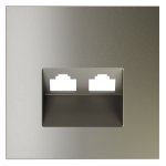 Накладка для розетки компьютерной двойной RJ45+RJ45 кат.6, S70 (шелк)
